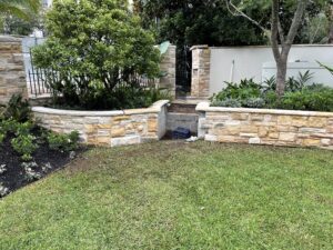 Re-pointing of retaining walls