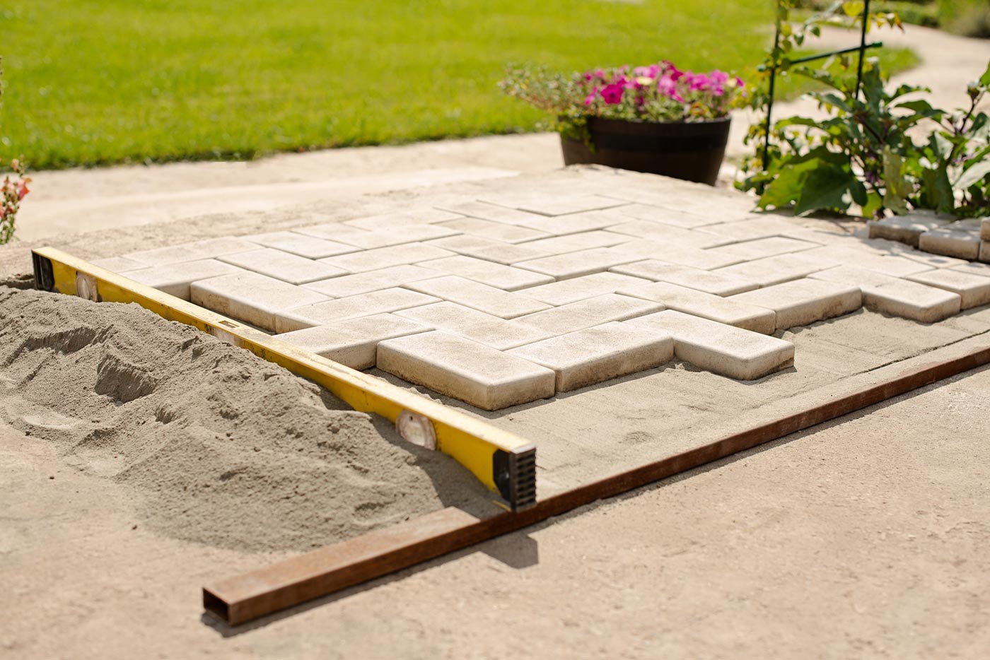 Paving outdoor stone