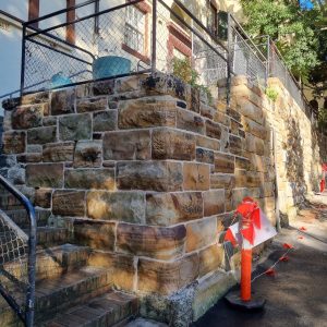 Stone wall re-pointing