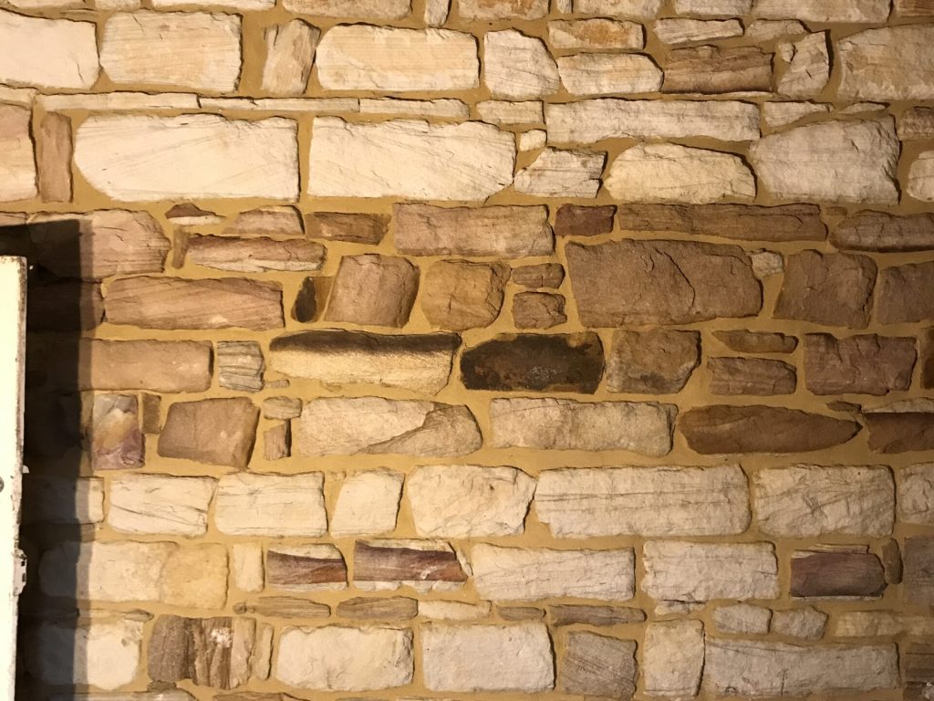 Stone wall after stone cladding